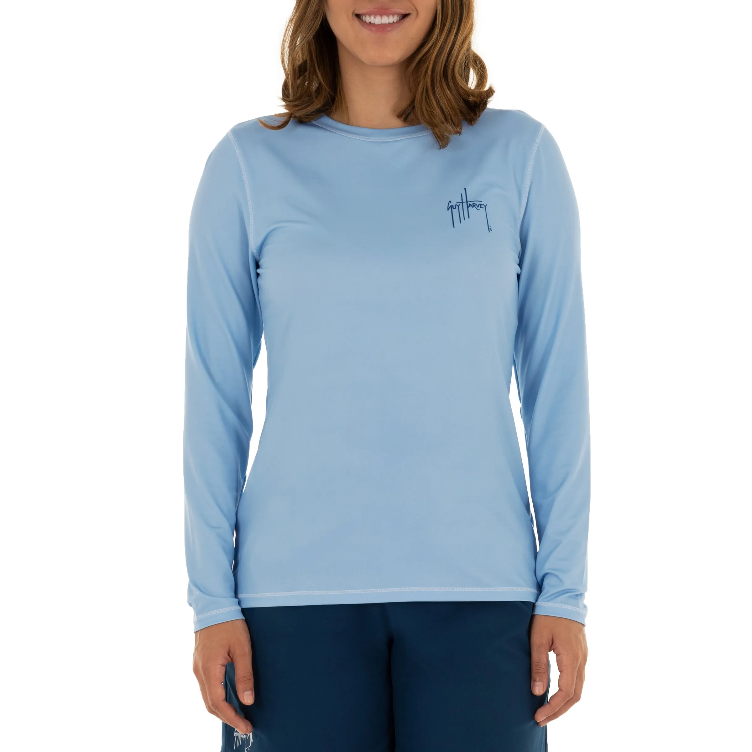 Ladies Lure Americana Long Sleeve Blue Sun Protection Top