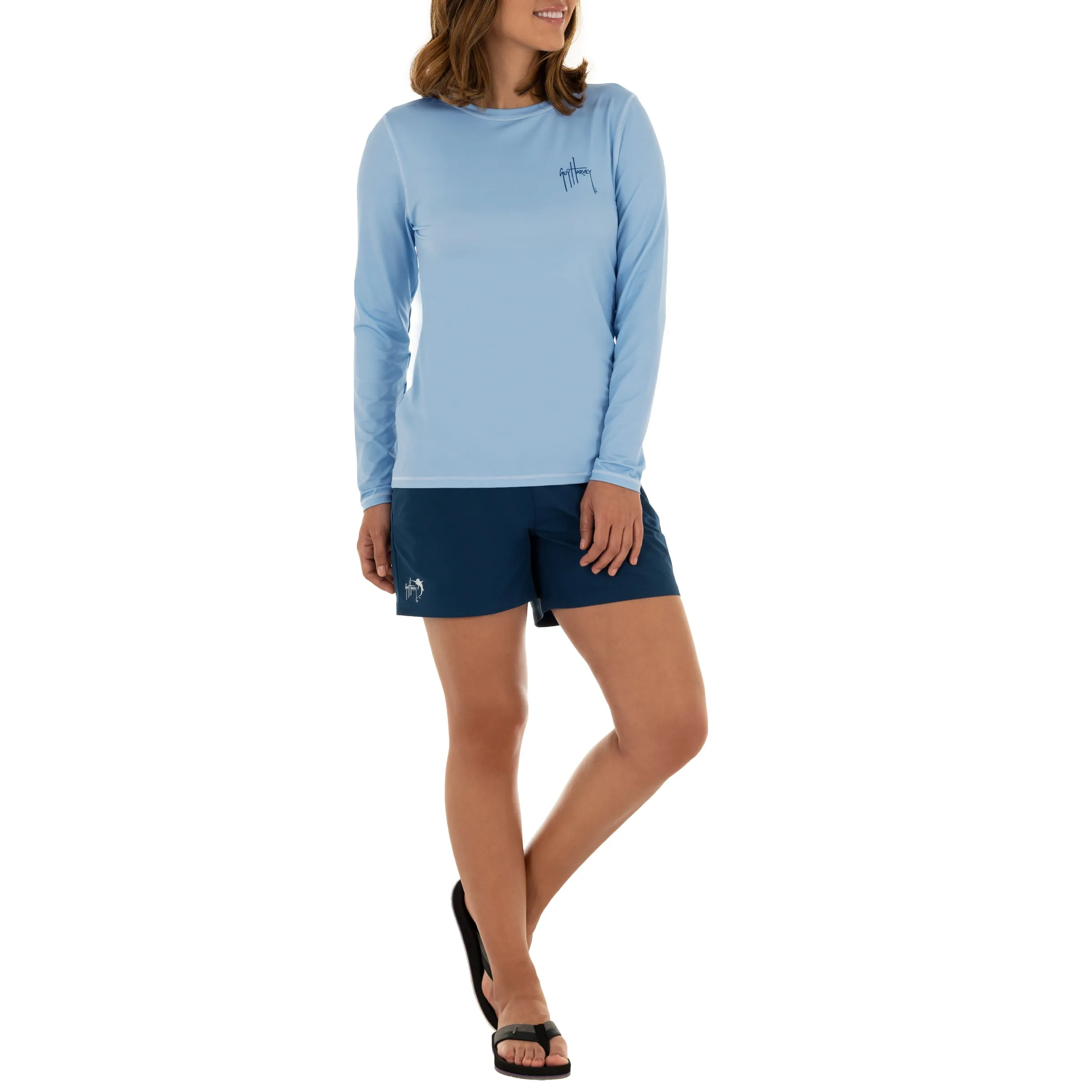 Ladies Lure Americana Long Sleeve Blue Sun Protection Top