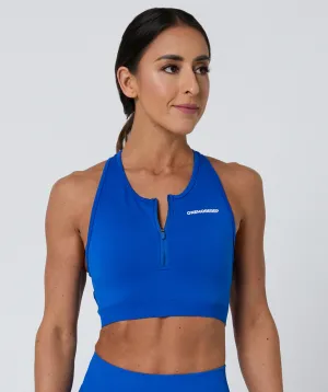 Luscious Seamless Zip Racerback Sports Bra Electric Blue