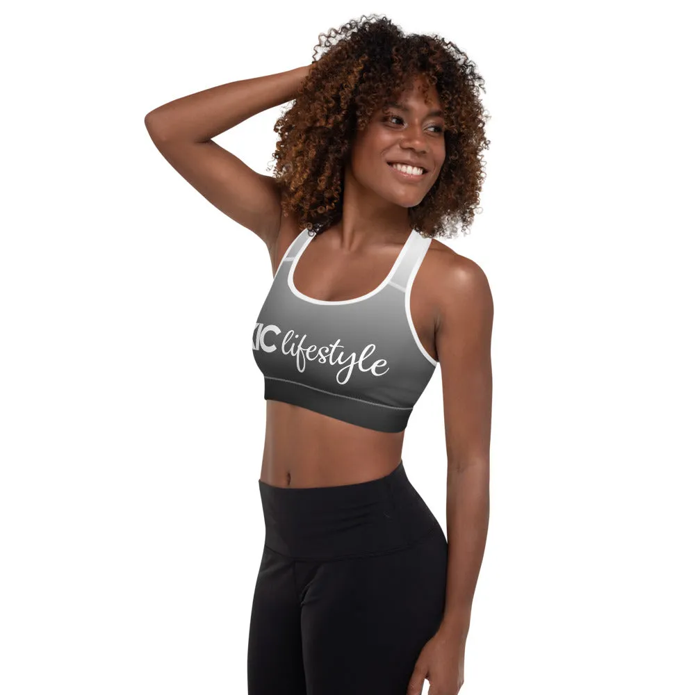 Ombre Sports Bra in Black and White
