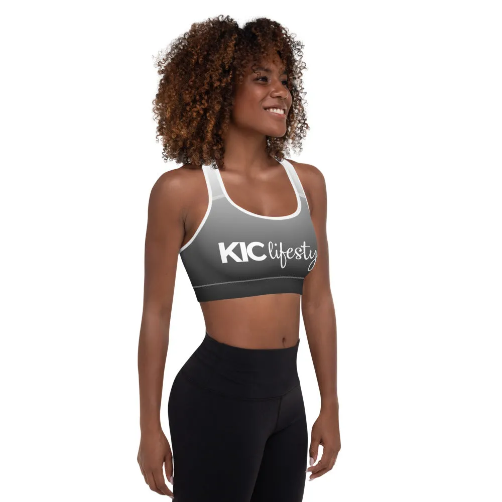 Ombre Sports Bra in Black and White